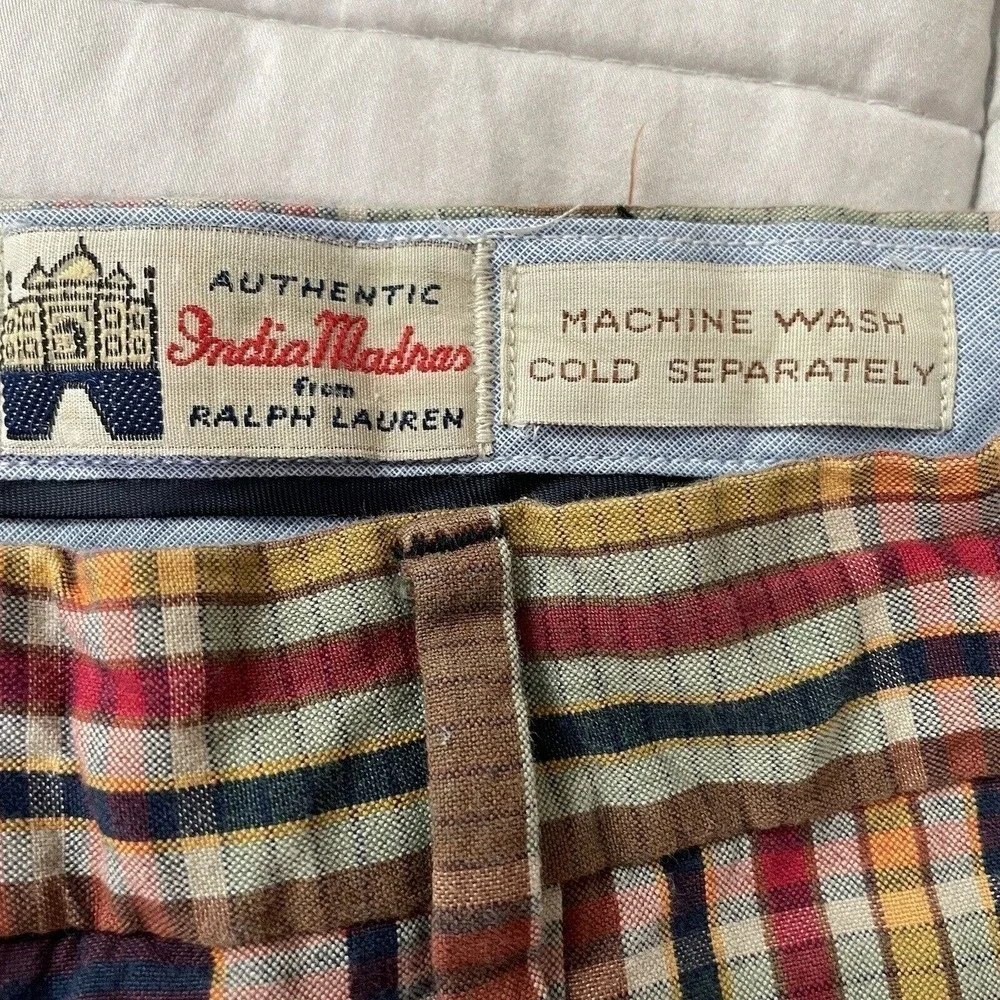 Ralph Lauren Shorts India Madras Men Size 34 Classic Fit 9” Plaid Cotton… - Picture 6 of 8